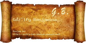 Gálfy Benjamina névjegykártya